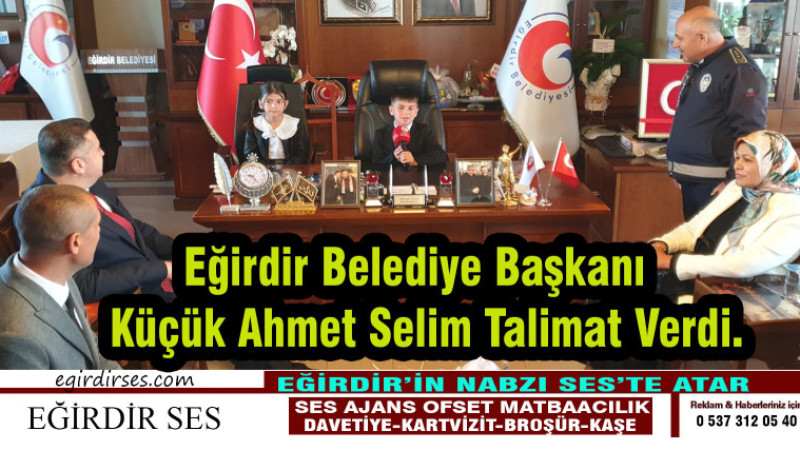 23 Nisan’da Eğirdir Belediye Başkanlık  Koltuğuna Küçük Ahmet Selim Oturdu.