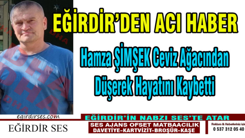 Hamza ŞİMŞEK Ceviz Ağacından Düşerek Hayatını Kaybetti