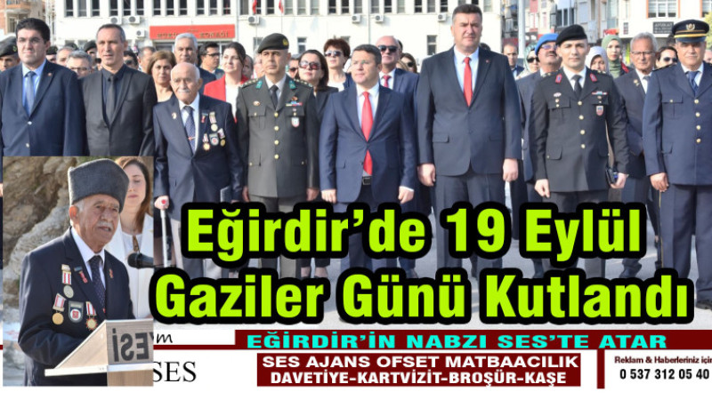 Eğirdir’de 19 Eylül Gaziler Günü Kutlandı