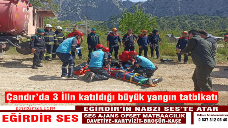Çandırda 3 İlin katıldığı büyük yangın tatbikatı