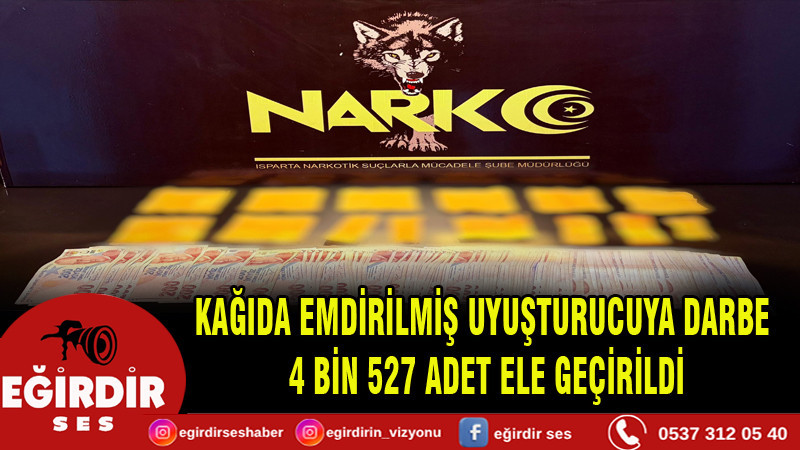 KAĞIDA EMDİRİLMİŞ UYUŞTURUCUYA DARBE