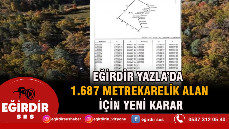 CUMHURBAŞKANI KARARIYLA EĞİRDİR YAZLA’DAKİ ALANIN STATÜSÜ DEĞİŞTİ