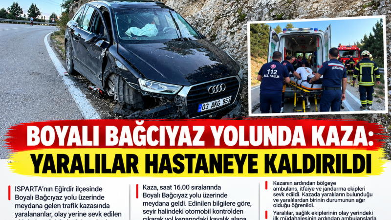 BOYALI BAĞCIYAZ YOLUNDA KAZA: YARALILAR HASTANEYE KALDIRILDI