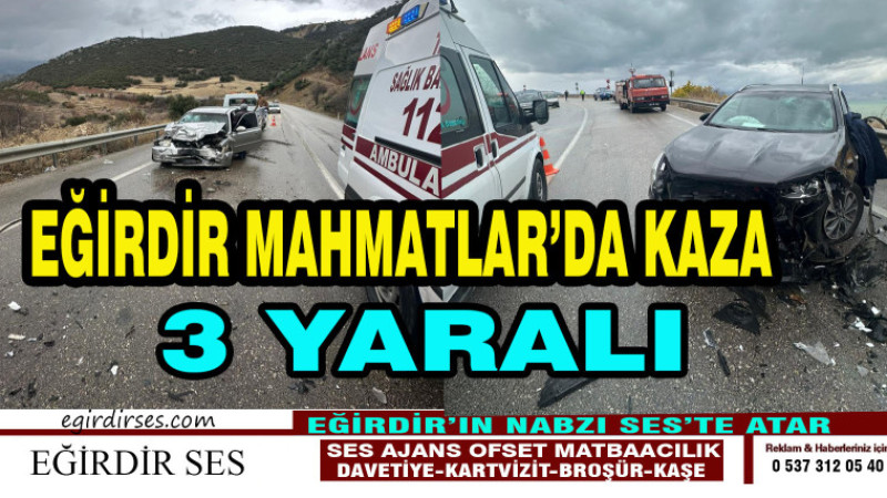 Ölüm Virajlarında Kaza : 3 Yaralı 