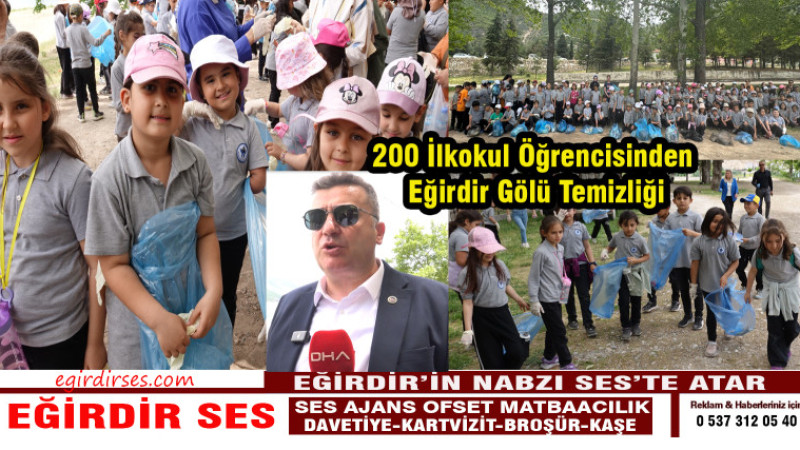 200 İlkokul Öğrencisinden Eğirdir Gölü Temizliği