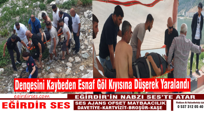 Dengesini Kaybeden Esnaf Göl Kıyısına Düşerek Yaralandı