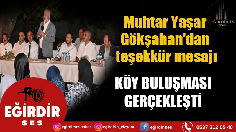 MUHTAR GÖKŞAHAN'DAN TEŞEKKÜR