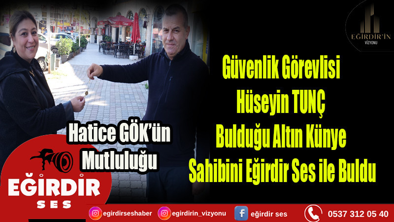Güvenlik Görevlisi Bulduğu Altın Künyenin  Sahibini Yerel Gazeteye İlan Vererek Buldu