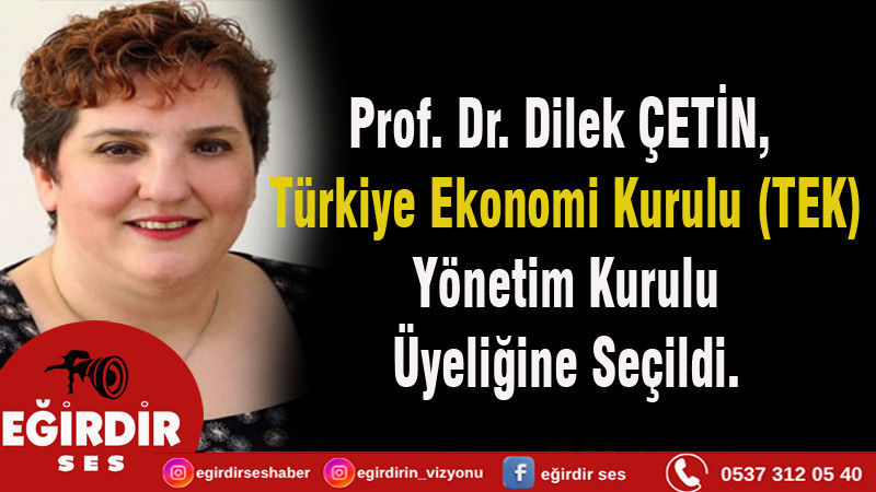 Prof. Dr. Dilek Çetin, Türkiye Ekonomi Kurulu (TEK) Yönetim Kurulu üyeliğine seçildi.